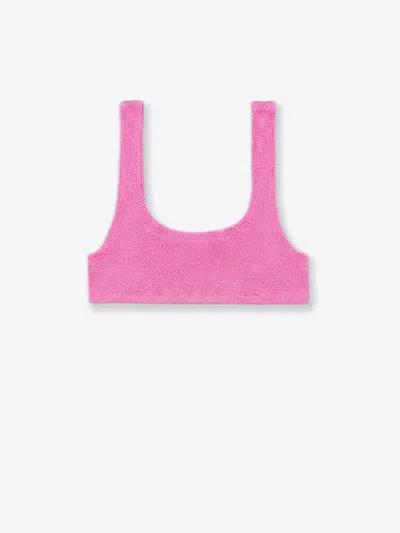 Mc2 Saint Barth Naima Bikini Top In Stretch Nylon In Pink