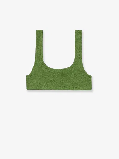 Mc2 Saint Barth Naima Stretch Nylon Bikini Top In Green