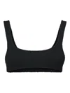 Mc2 Saint Barth Naima Textured Square-neck Bikini Top In Black