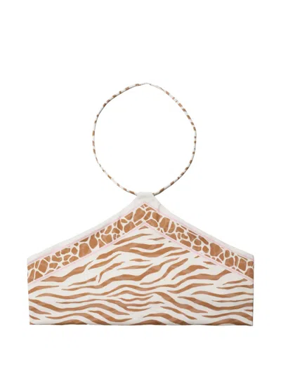 Mc2 Saint Barth Nairobi Animal-print Halterneck Bikini Top In Multi