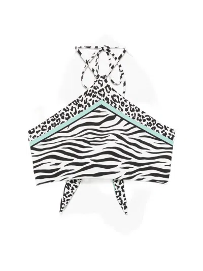 Mc2 Saint Barth Nairobi Animal-print Halterneck Bikini Top In Multi