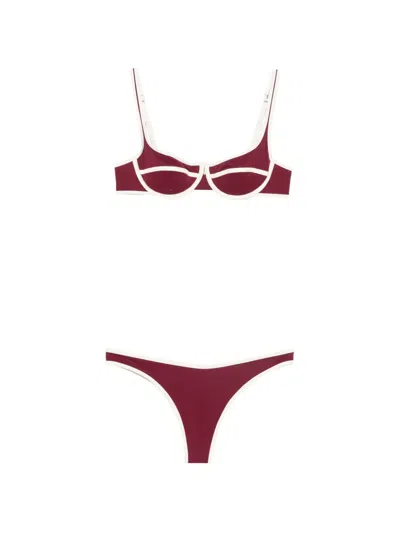 Mc2 Saint Barth Naomi Contrast-trim Bikini In Red