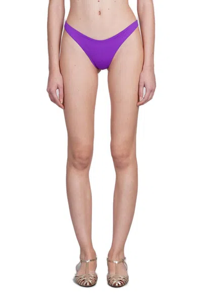 Mc2 Saint Barth Naomi Logo Patch Bikini Briefs In Purple