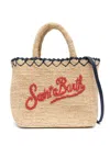 Mc2 Saint Barth Natural Logo Tote In Brown
