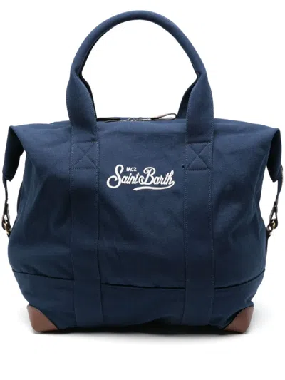 Mc2 Saint Barth Navy Blue Bag With Two-way Zip