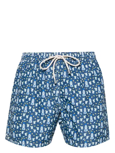 Mc2 Saint Barth Lightning Micro Swim Shorts In Blue