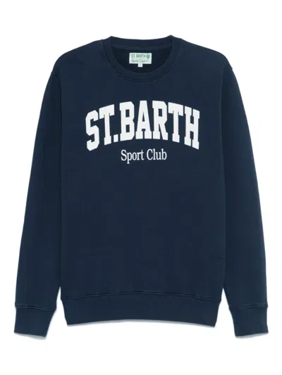 Mc2 Saint Barth Navy Blue Crew Neck Logo Sweatshirt