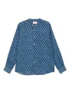 Mc2 Saint Barth Blue And White Patterned Long-sleeve Shirt