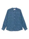 Mc2 Saint Barth Blue And White Patterned Long-sleeve Shirt