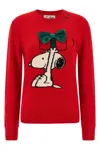 Mc2 Saint Barth X Peanuts Bow Patch Sweater In Red