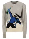 Mc2 Saint Barth New Queen - Sweater With Jacquard Print Après-ski Champ In Grey