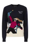 Mc2 Saint Barth New Queen - Wool-blend Jumper With Embroidery In Black