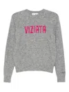Mc2 Saint Barth Embellished Crew Neck Sweater In Gray