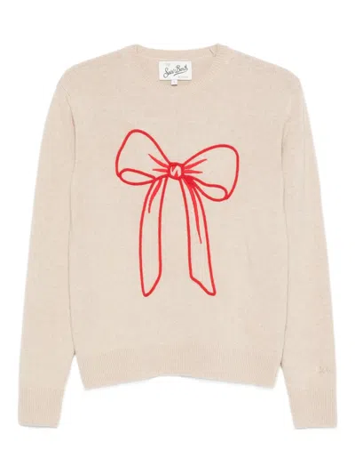 Mc2 Saint Barth New Queen Bow-detail Sweater In Brown