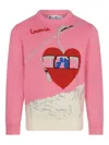 Mc2 Saint Barth New Queen C Graphic-heart Jumper In Pink
