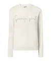 Mc2 Saint Barth New Queen Cashmere-blend Sweater In White With Gossip Girl Lurex Embroidery In Neutral
