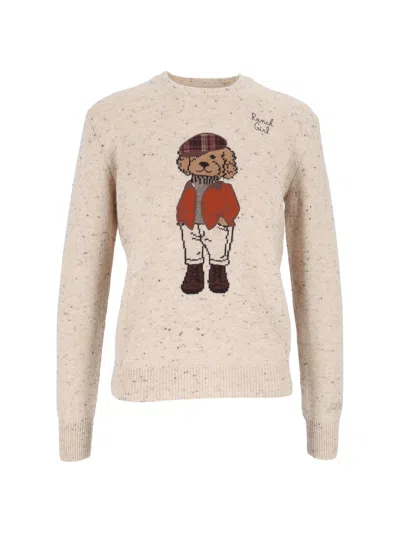 Mc2 Saint Barth Donegal Alpaca Illustrated Poodle Sweater In Neutral ...