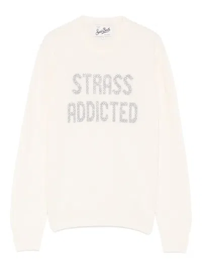 Mc2 Saint Barth New Queen Embellished Sweater In Neutral