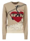 Mc2 Saint Barth New Queen Embroidered Crew-neck Sweater In Neutral
