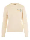 Mc2 Saint Barth New Queen Embroidered Sweater In Neutral
