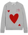 Mc2 Saint Barth Wool And Alpaca Blend Jumper With Lucky In Love Embroidery In Gray