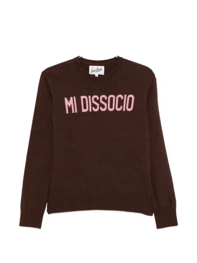 Mc2 Saint Barth New Queen Intarsia-knit Sweater In Brown
