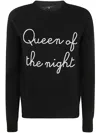 Mc2 Saint Barth Wool And Cashmere Blend Sweater With Embroidery Queen Of The Night In Black