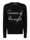 Mc2 Saint Barth Wool And Cashmere Blend Sweater With Embroidery Queen Of The Night In Black