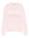 Mc2 Saint Barth Ribbed Knit Lettering Jumper In Pink