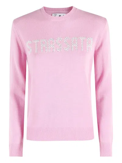 Mc2 Saint Barth New Queen Rhinestone-appliqué Sweater In Pink