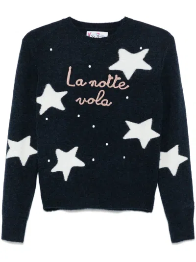 Mc2 Saint Barth New Queen Sweater In Or Emb Notte Stars