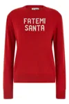 Mc2 Saint Barth Jacquard New Queen Sweater In Red