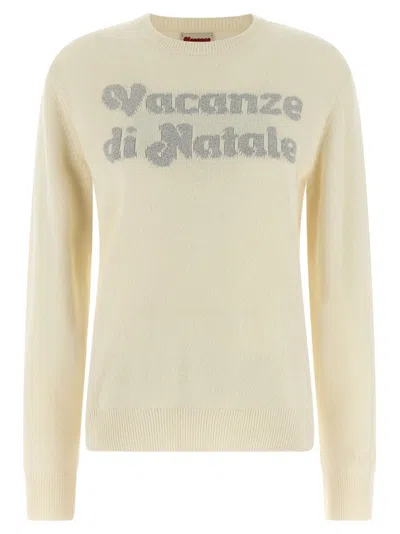 Mc2 Saint Barth New Queen-vacanze Di Natale Sweater Limited Ed. In Neutral