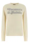 Mc2 Saint Barth New Queen-vacanze Di Natale Sweater Limited Ed. In White