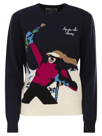 Mc2 Saint Barth New Queen Wool Blend Jumper With Embroidery In Multi