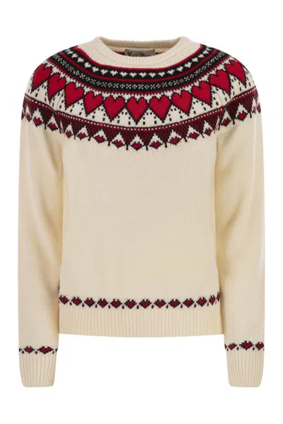 MC2 SAINT BARTH MC2 SAINT BARTH NORDIC-STYLE HEART PATTERN JUMPER