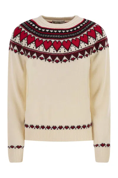 MC2 SAINT BARTH MC2 SAINT BARTH NORDIC-STYLE HEART PATTERN JUMPER