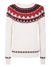 Mc2 Saint Barth Nordic-style Heart Print Sweater In White