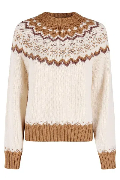 Mc2 Saint Barth Nordic-inspired Knit Sweater In Neutral