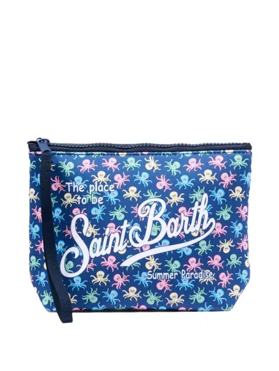 Mc2 Saint Barth Kids' Octopus Graphic Pouch In Blue
