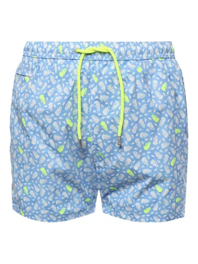 Mc2 Saint Barth Octopus-print Swim Shorts In Blue