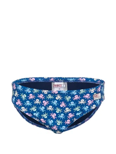 Mc2 Saint Barth Kids' Octopus-print Swim Briefs In Blue