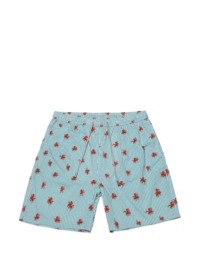 Mc2 Saint Barth Octopus-print Swim Shorts In Blue