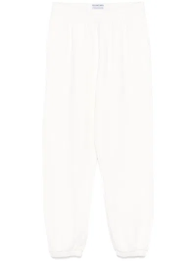 Mc2 Saint Barth Odalys Logo Embroidered Track Pants In White