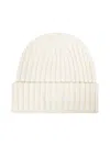 Mc2 Saint Barth Off-white Ribbed Wool Wengen Beanie In Neutral