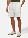 Mc2 Saint Barth Off-white Technic Fabric Bermuda Shorts Deck In White