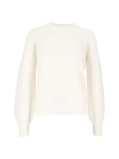 Mc2 Saint Barth Off-white Marienne Wave Soft-10 Crewneck Sweater In Neutral