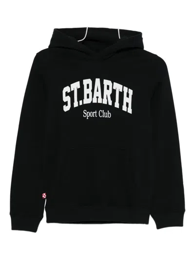 Mc2 Saint Barth Kids' Oliver Logo Hoodie In Black