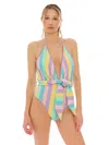 Mc2 Saint Barth One Piece Swimsuit Pastel Crochet In Multicolor