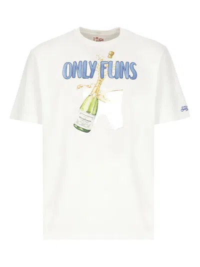 Mc2 Saint Barth Only Funs Print Crew-neck T-shirt In White